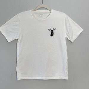 Graniph SEIZA Short Sleeve Tee Shirt White Womens S Japan Artsy Streetwear